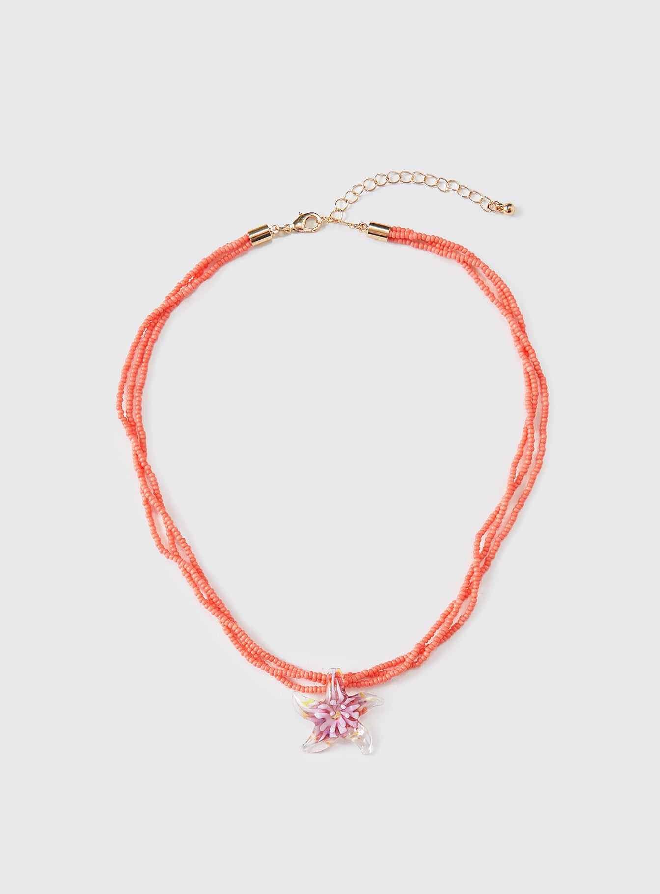 Gracious Beaded Necklace Orange - Image 2