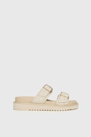 Roxxie Sandals Beige Linen