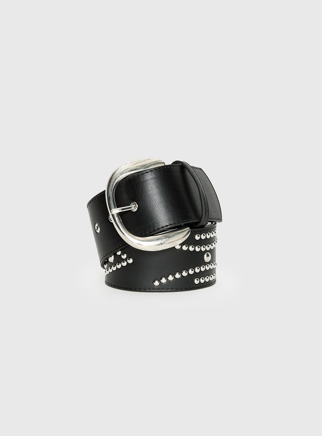 Jordynne Studded Faux Leather Belt Black / Silver - Image 2
