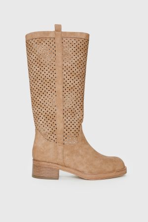 Therapy Festival Knee High Boots Natural
