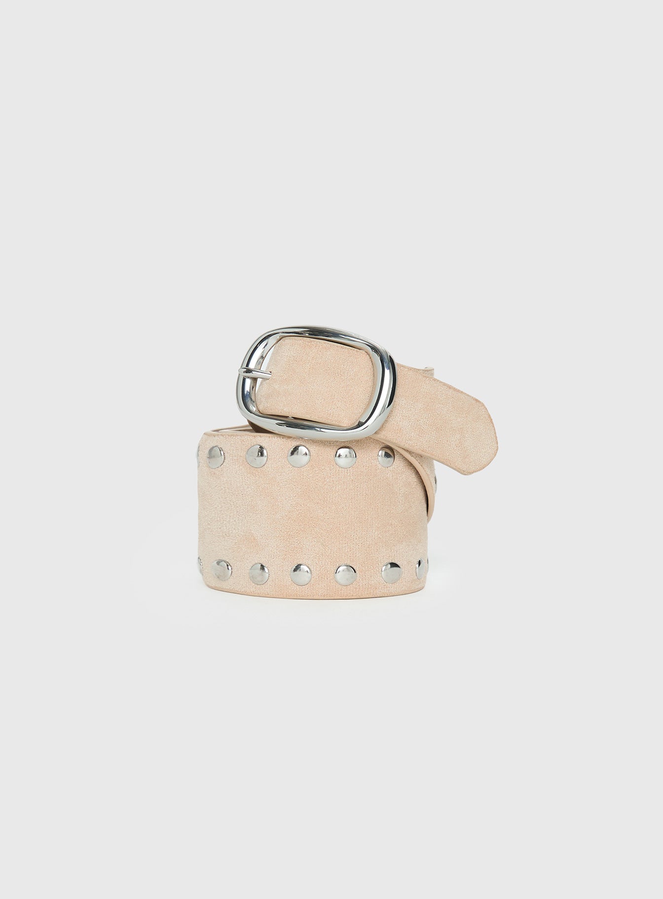 Spheres Stud Belt Beige / Silver - Image 2