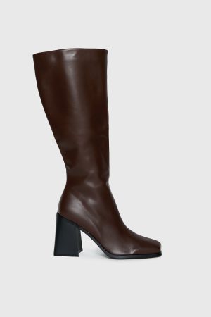 Renzo Knee High Boots Brown