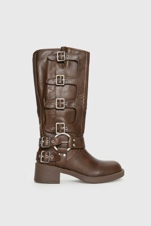 Buckle Down Boots Brown