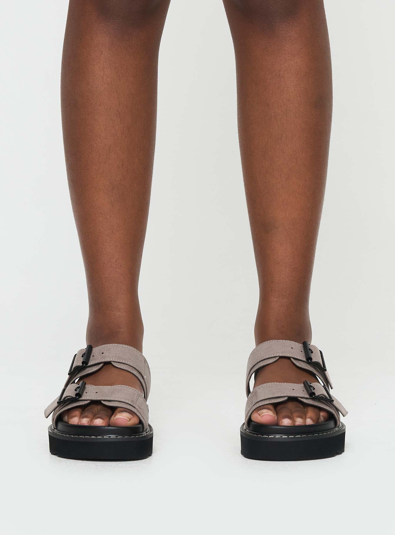Ma Belle Sandals Faux Suede Taupe - Image 2