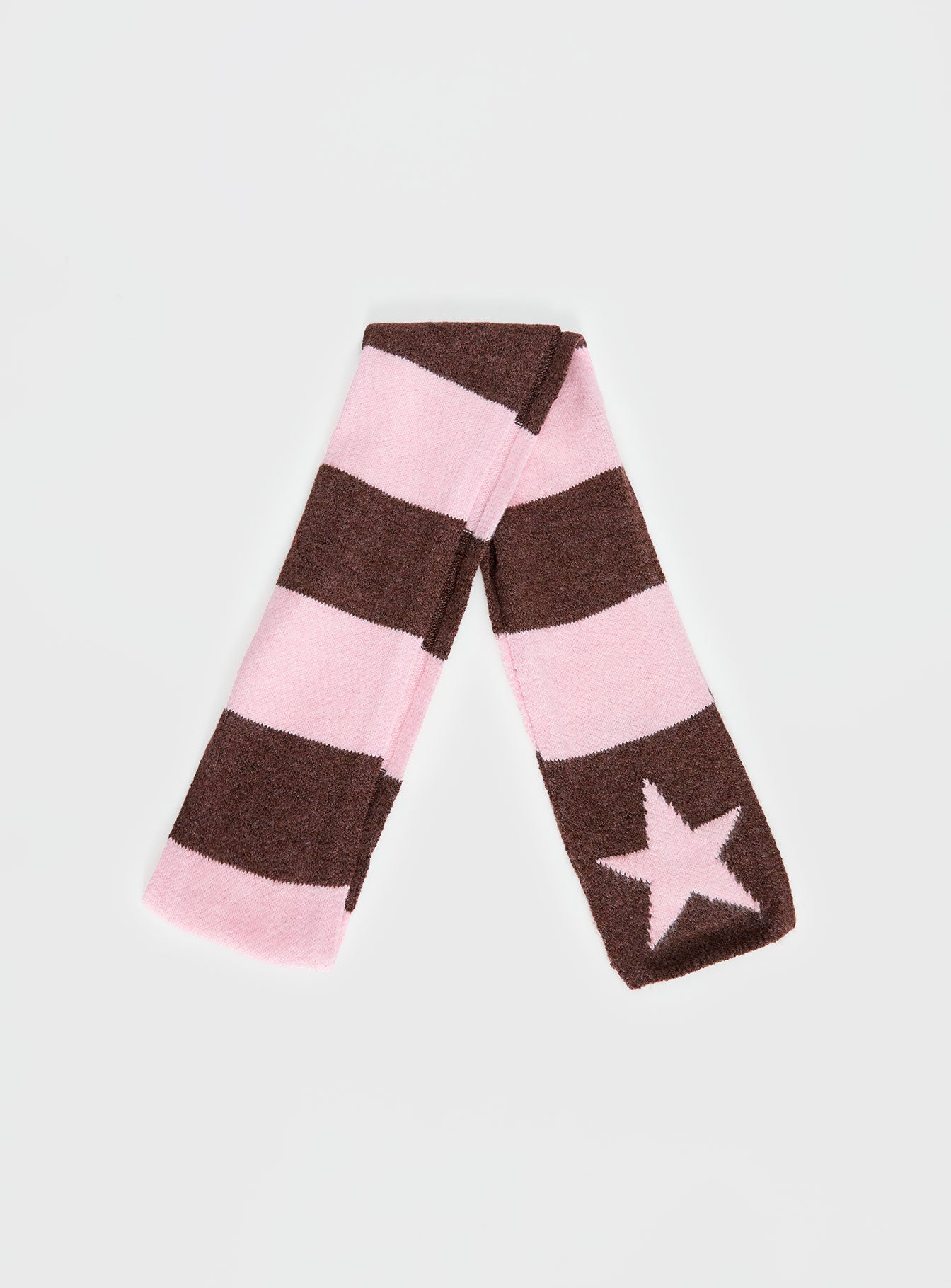 Abelia Star Graphic Scarf Brown / Pink Stripe - Image 2