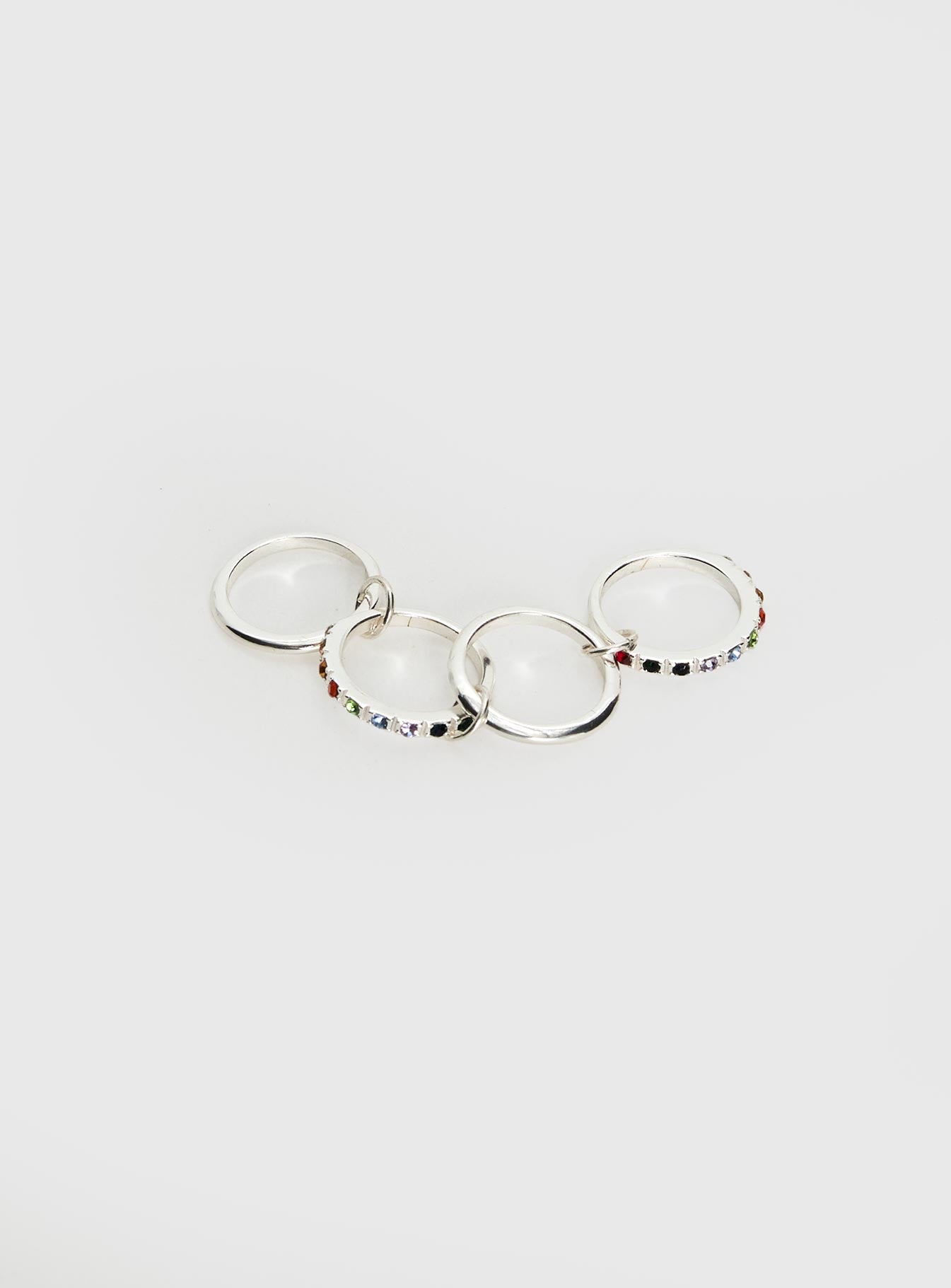 Leanah Stacked Gemstone Ring Silver - Image 2