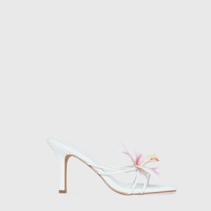 Exotic Etty Floral Detail Heels White