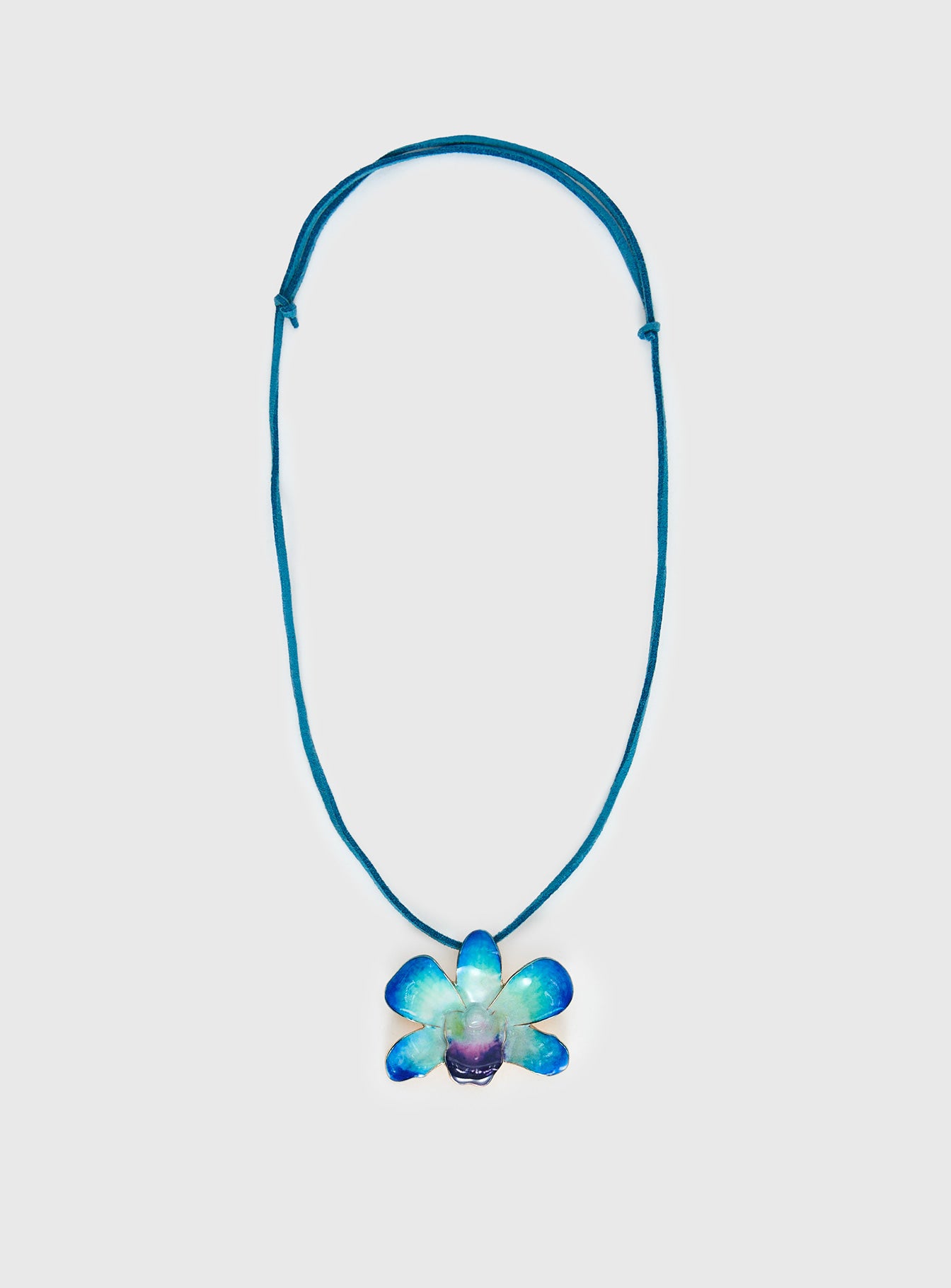 Wildrose Flower Pendant Necklace Blue - Image 2