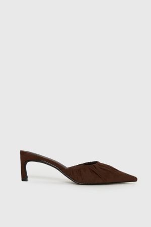 Admiration Pointed Toe Faux Suede Heels Brown