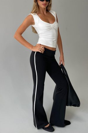 Simki Jersey Flare Pants Black