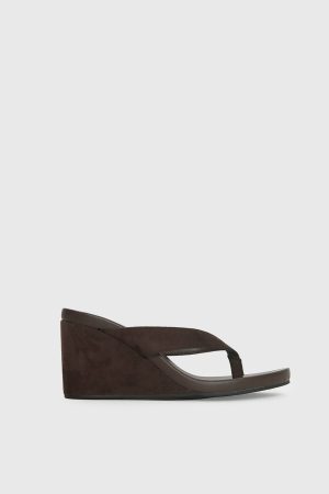 Billini Ravyn Heels Dark Cacao Faux Suede