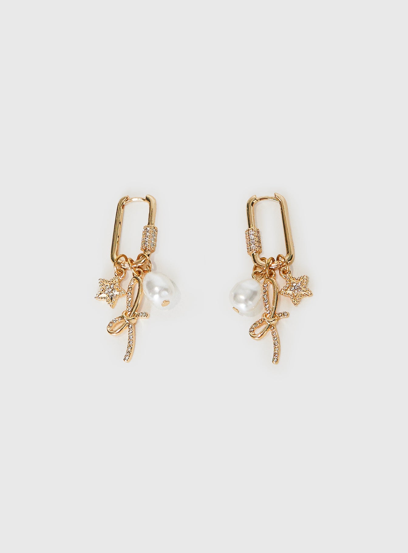 Plus One Charm Earrings Gold - Image 2