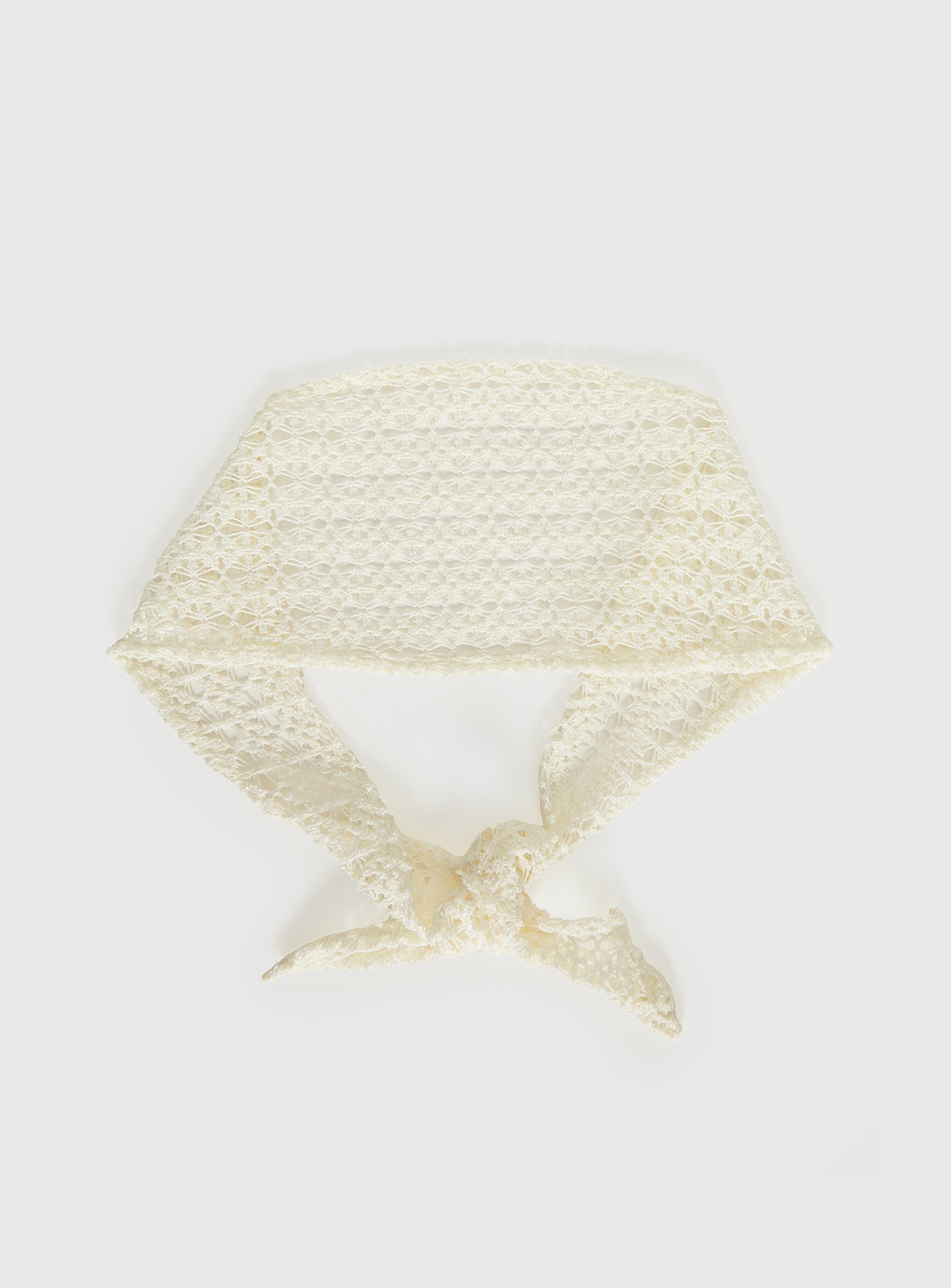 Keighla Crochet Hair Scarf Cream - Image 2