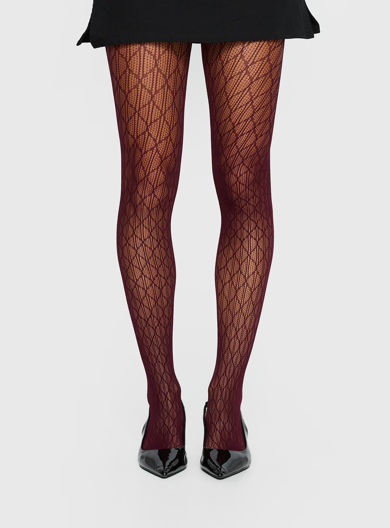 Amelyn Textured Sheer Tights Red - Image 2