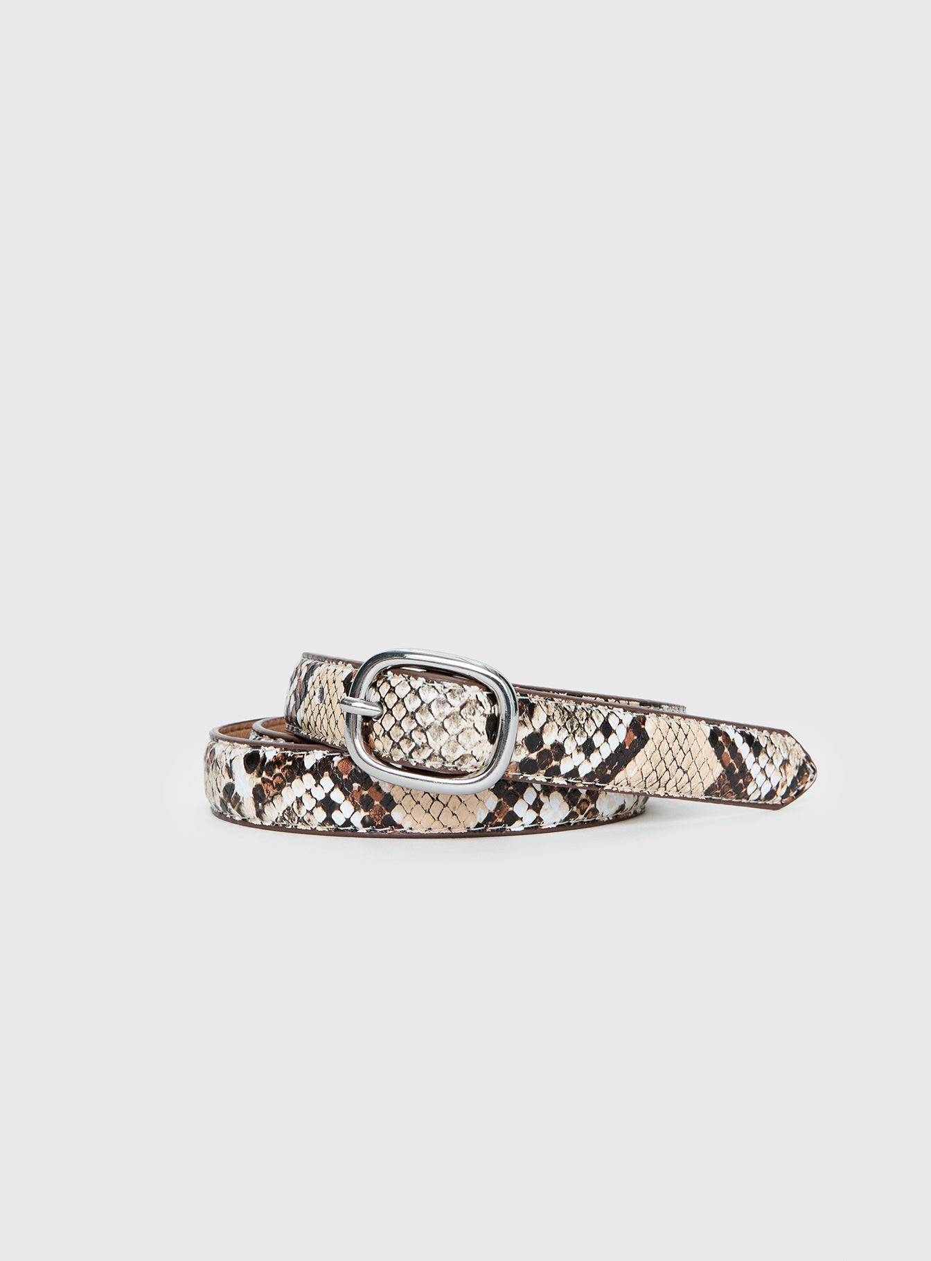Jacksonne Faux Leather Belt Snake / Silver - Image 2