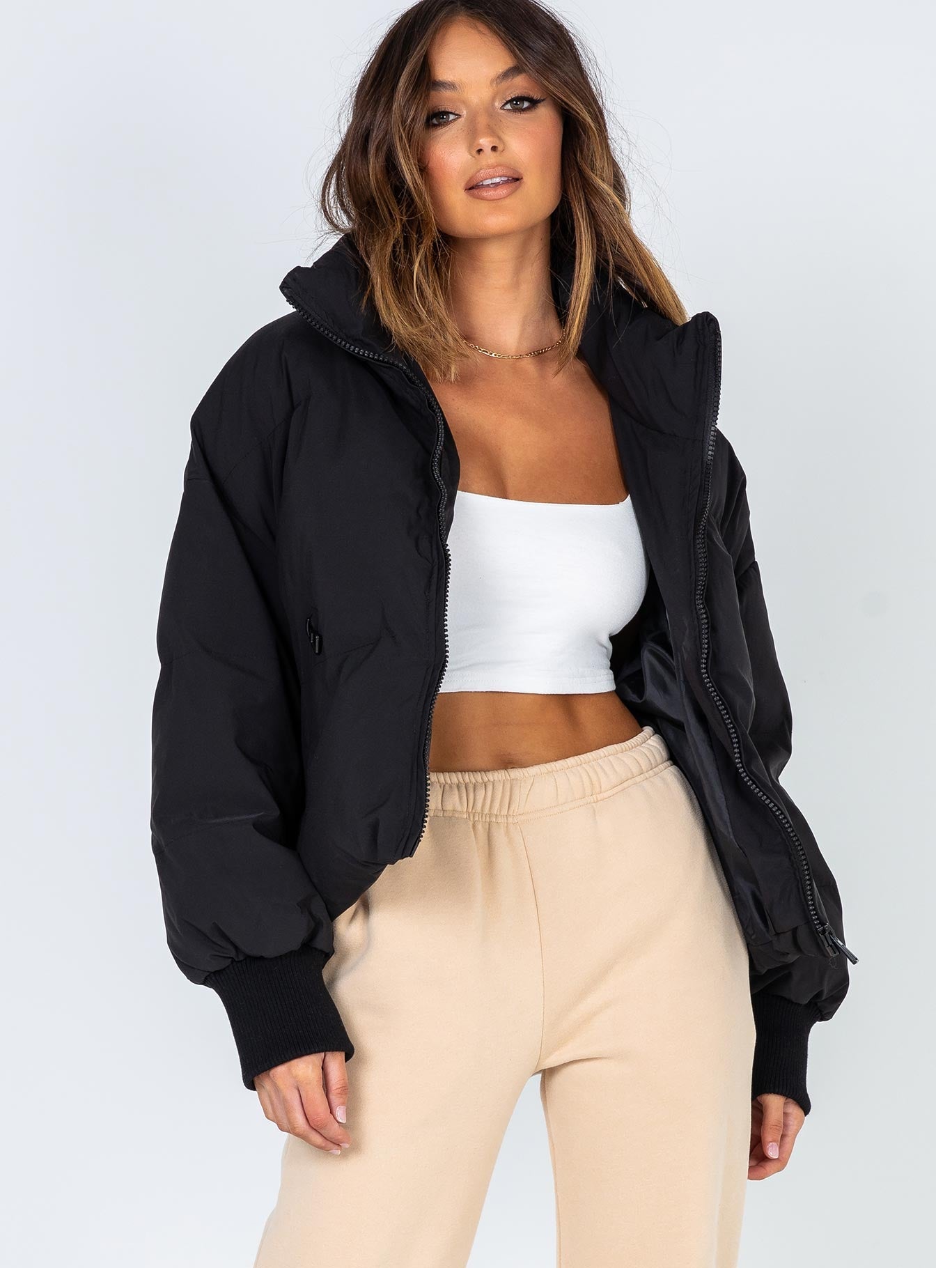 Abe Puffer Jacket Black - Image 2