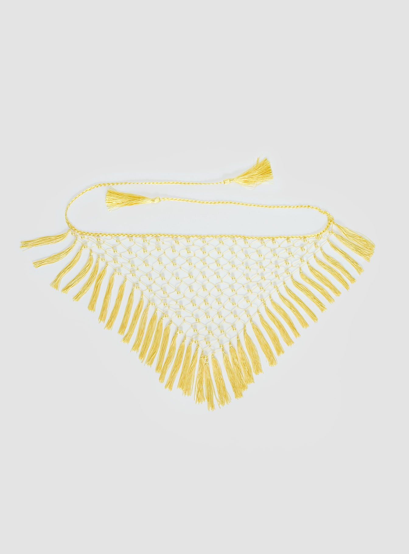 Lynnsey Beaded Tassel Wrap Belt Butter - Image 2
