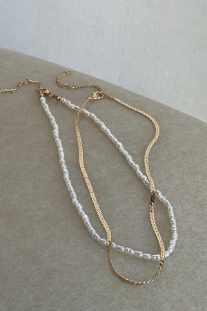 In The Zone Necklace Set Gold / White