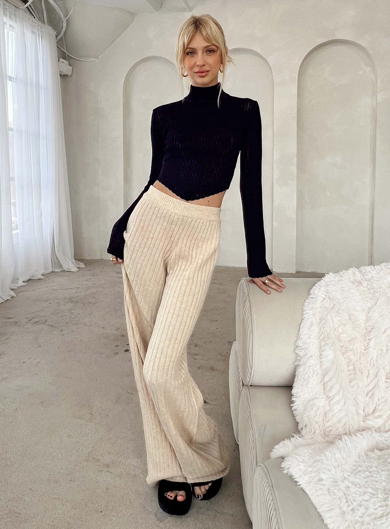 Montana Knit Pants Cream - Image 8