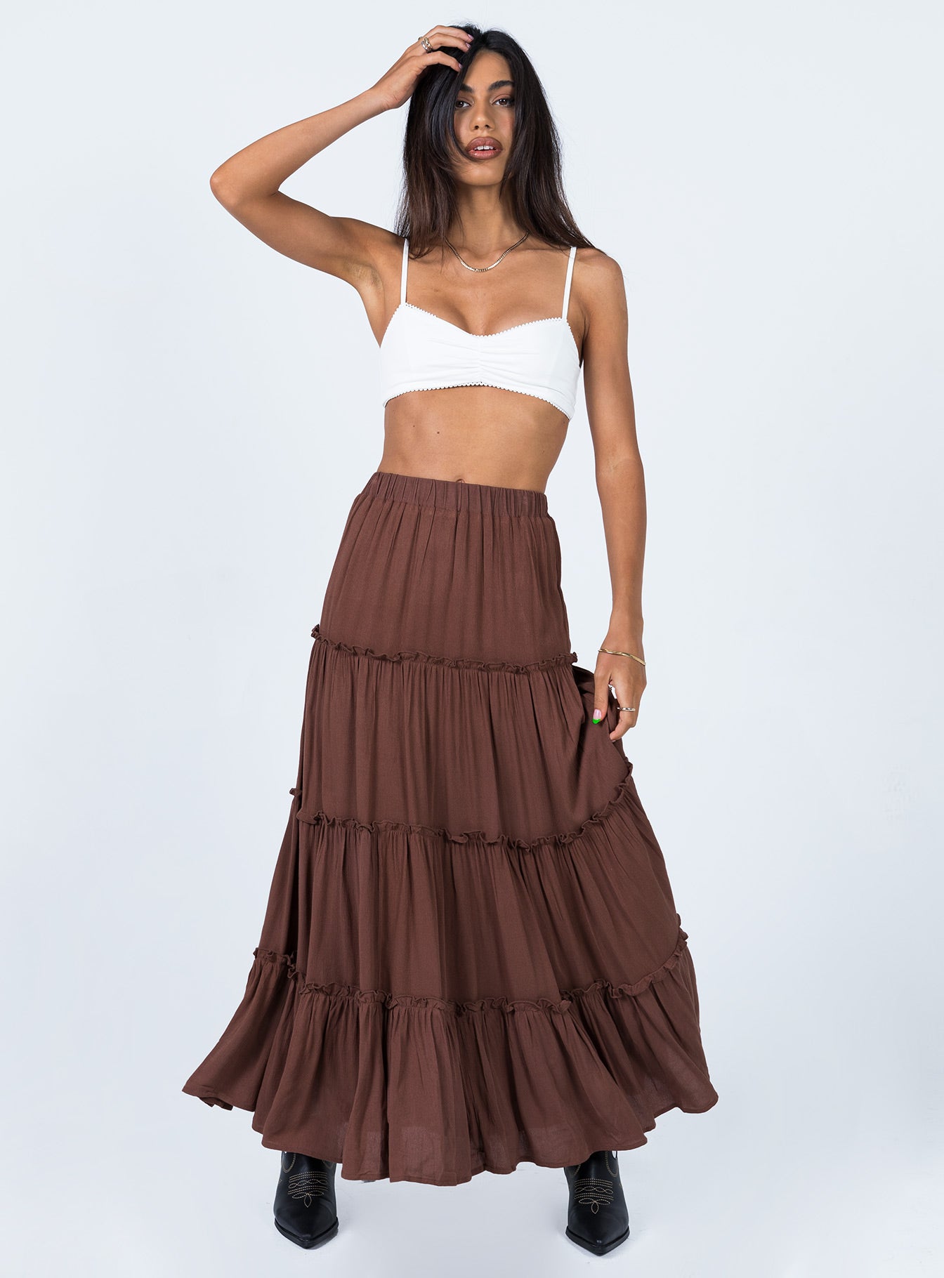 Miriah Maxi Skirt Brown - Image 3