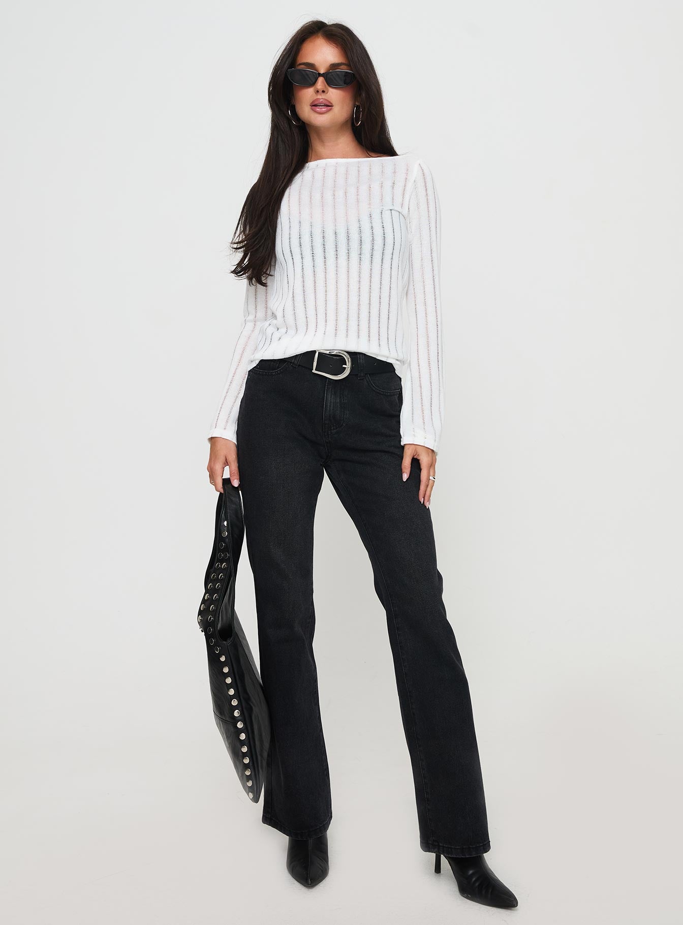 Kemsley Mid Rise Bootleg Jeans Washed Black - Image 3