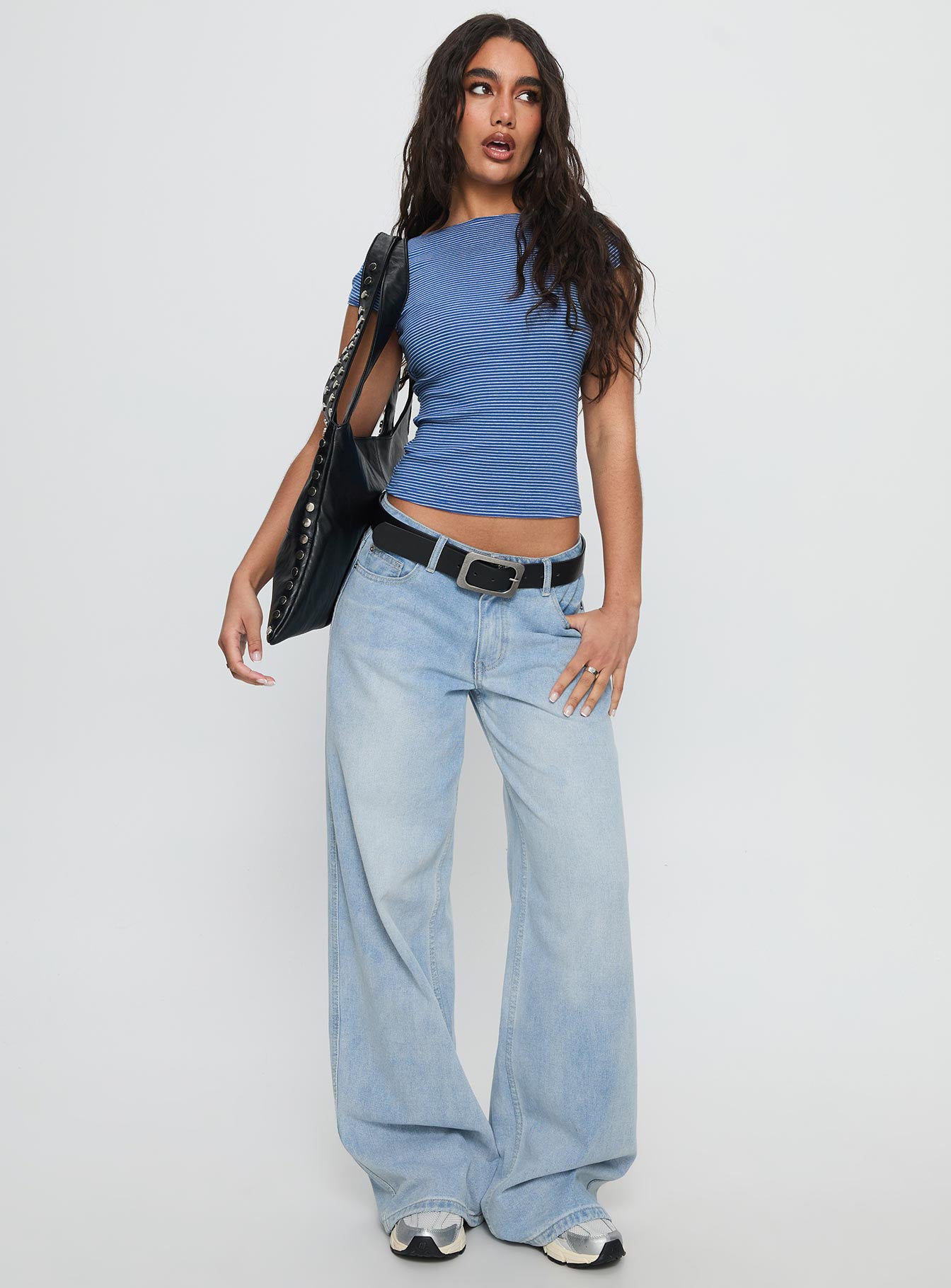 Nyren Low Back Boatneck Top Blue Stripe - Image 3