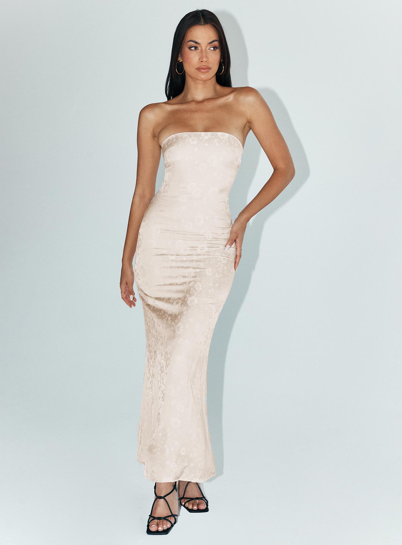 Salvin Strapless Maxi Dress Champagne - Image 5