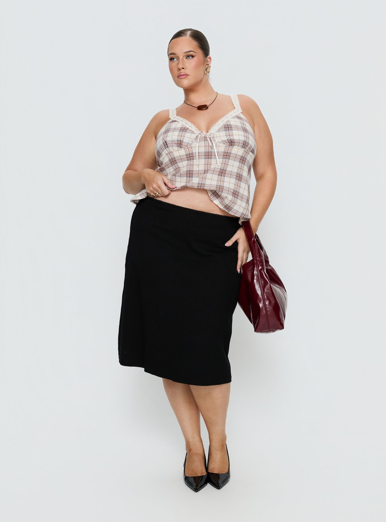 Baseline Rib Midi Skirt Black Curve - Image 3