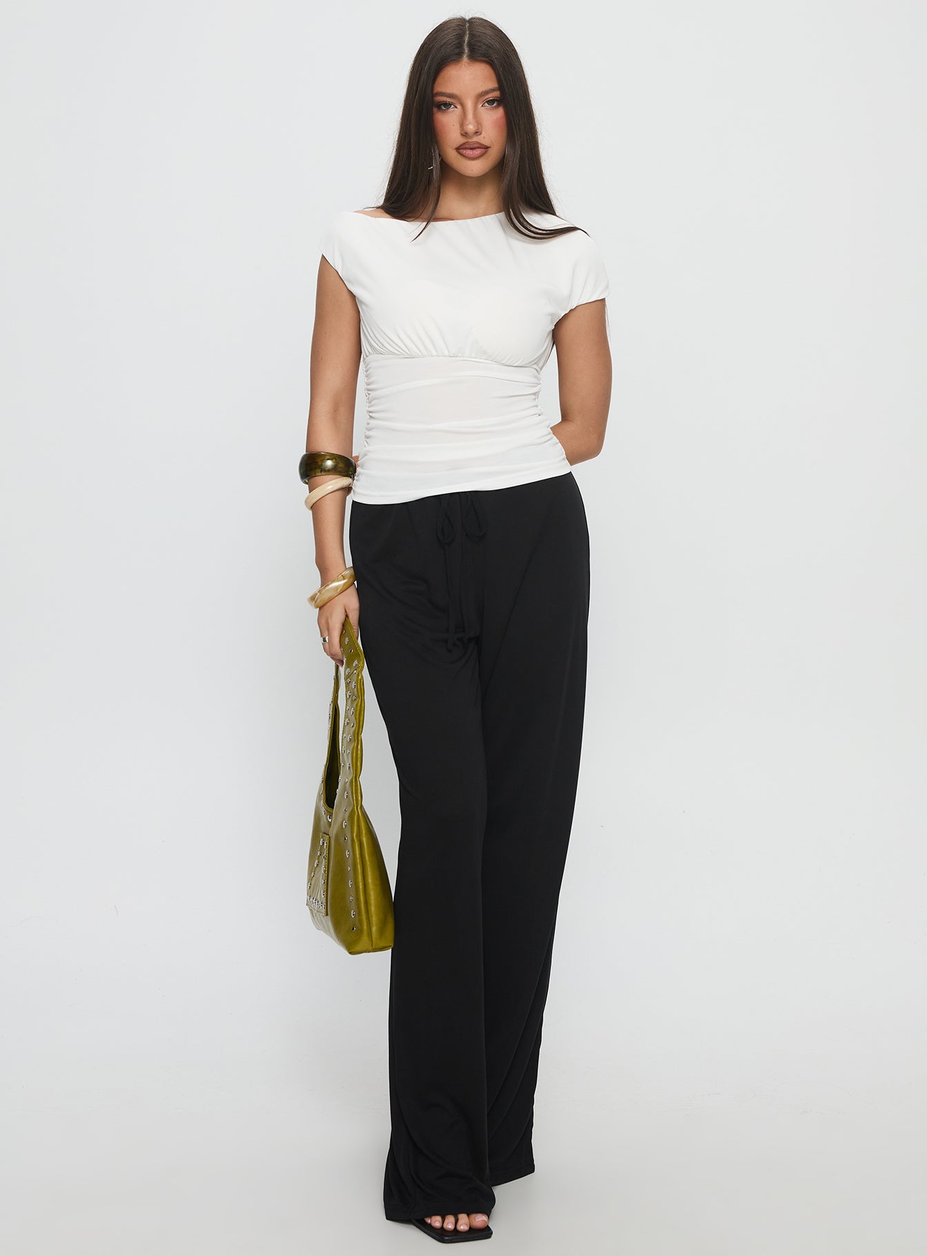 Gavrielle Jersey Wide Leg Pants Black - Image 3