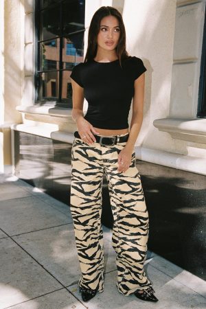Ramos Low Rise Wide Leg Jeans Tiger