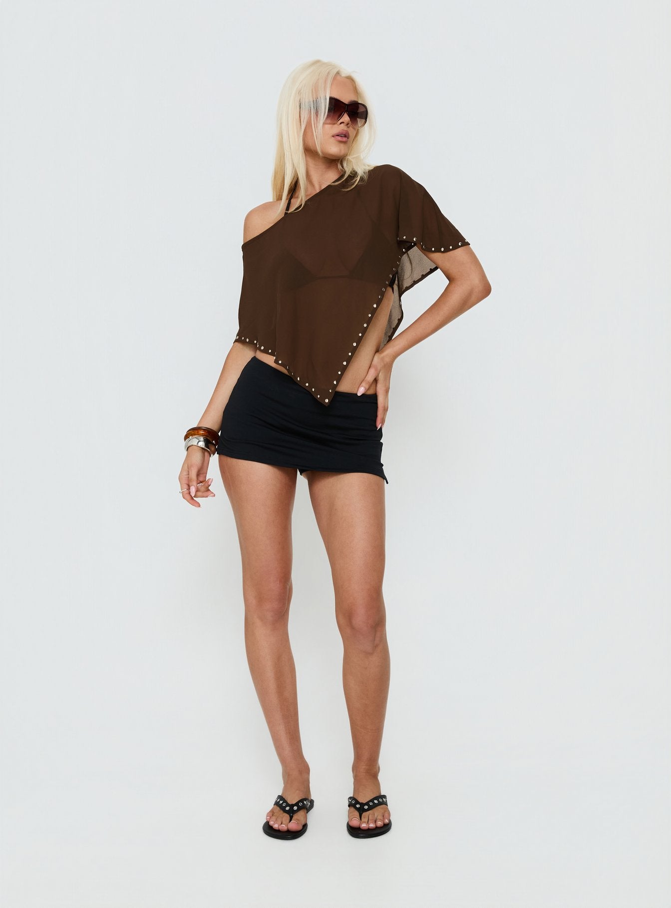 Safe Space Sheer Poncho Brown - Image 3