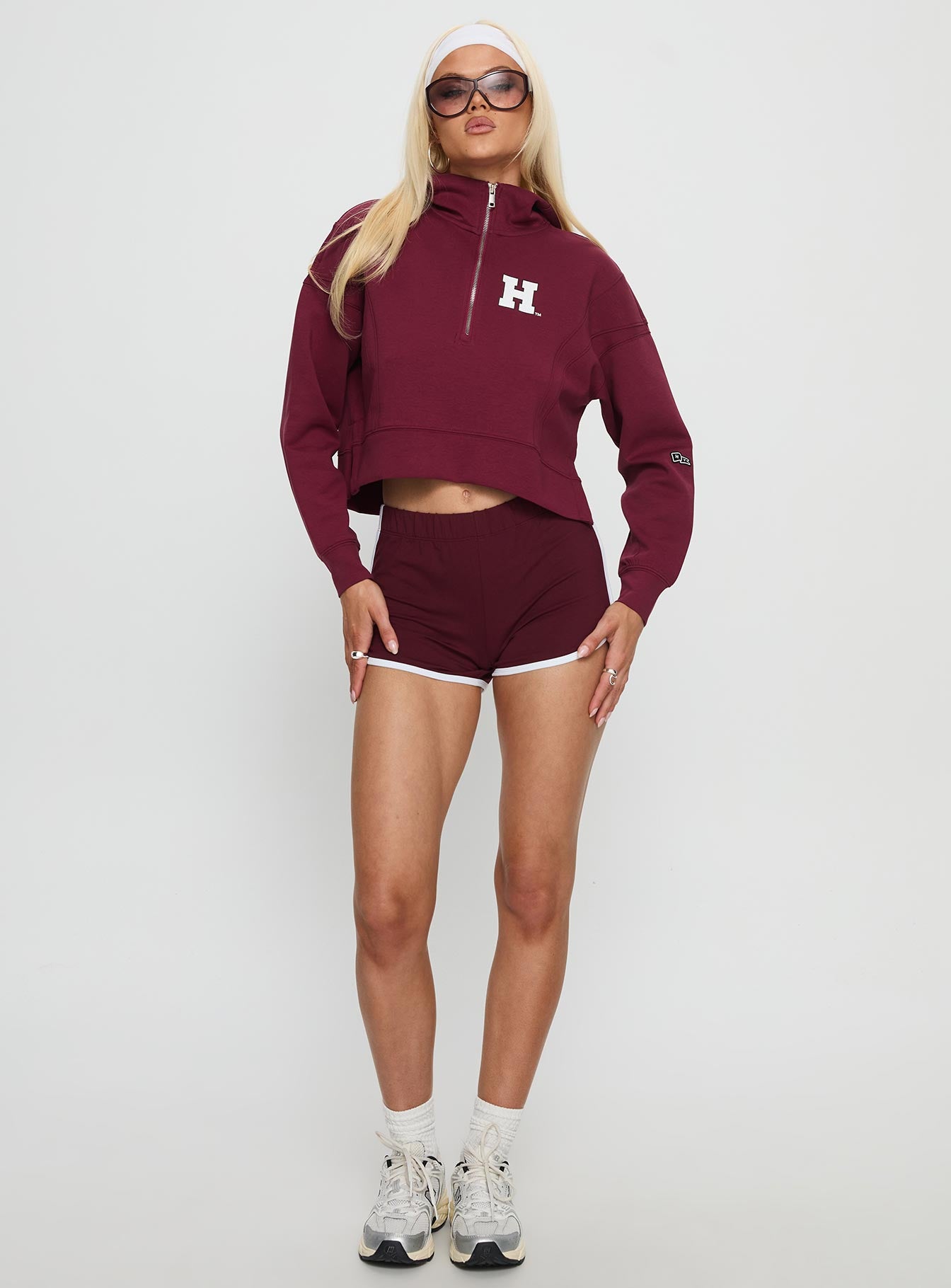 Harvard Buttersport Half-zip Hoodie Crimson - Image 3