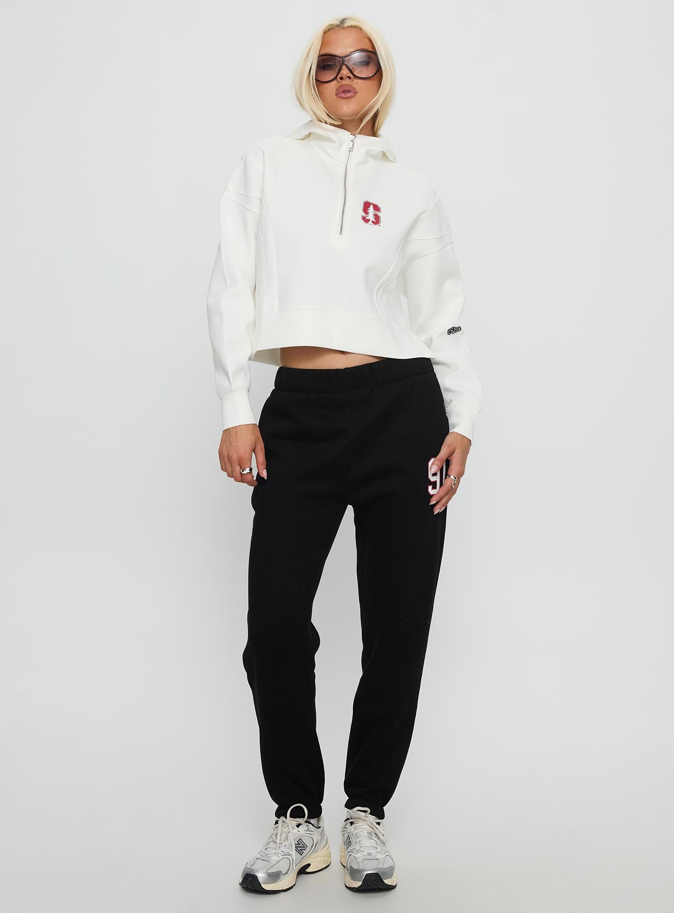 Stanford Buttersport Half-zip Hoodie White - Image 3