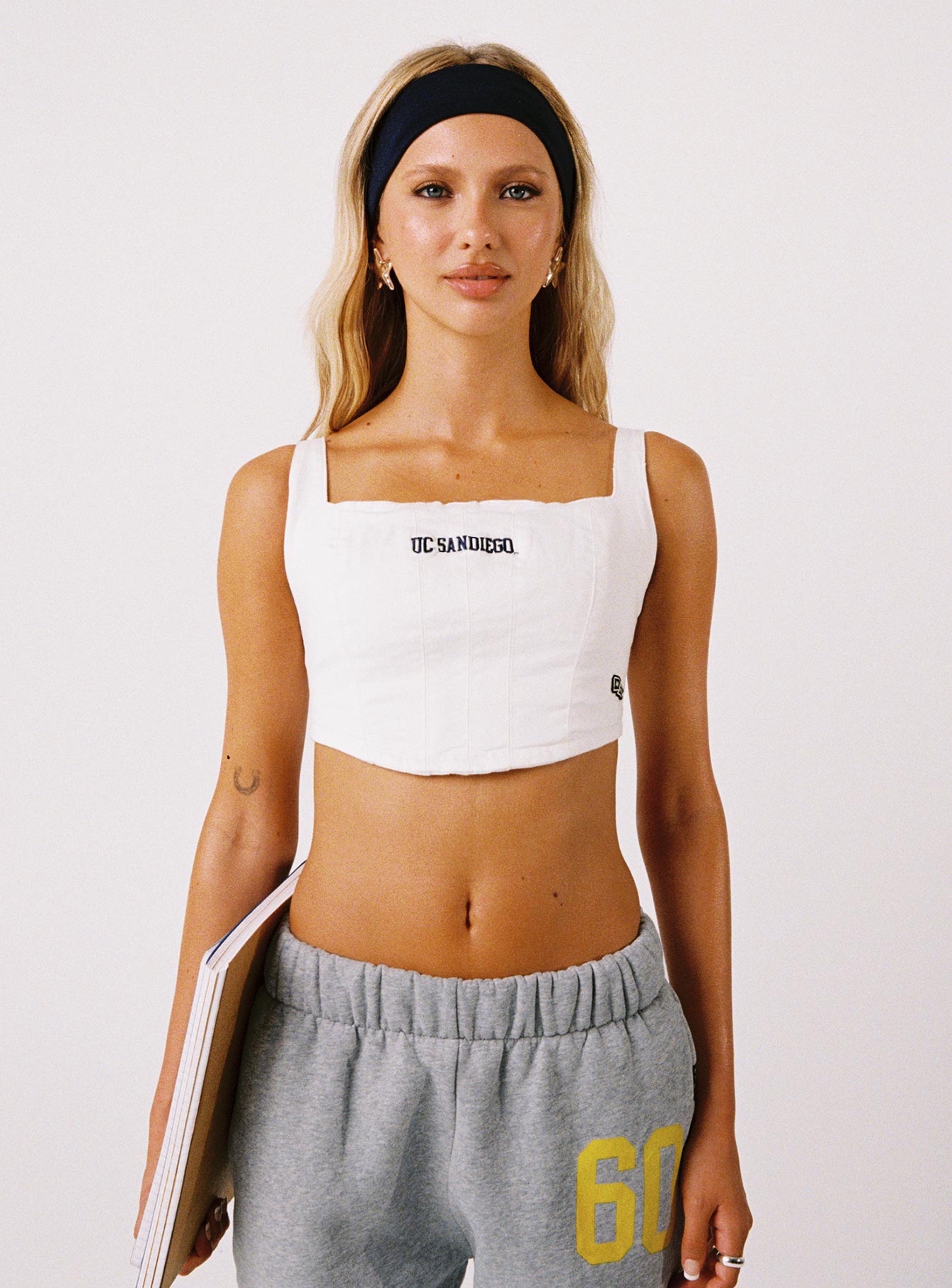 UCSD Denim Corset Top White - Image 2