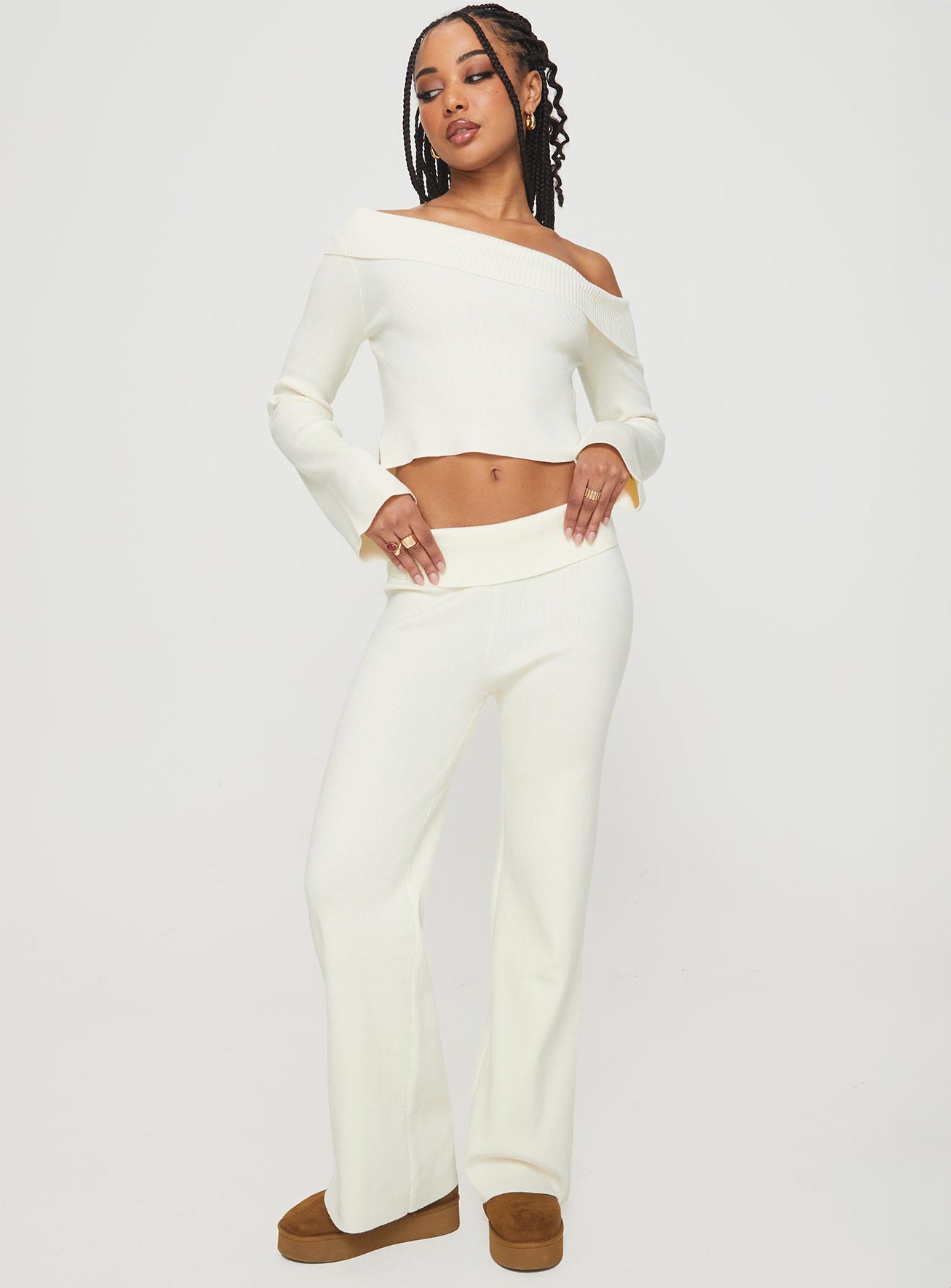 Try Me Knit Pants Cream - Image 3