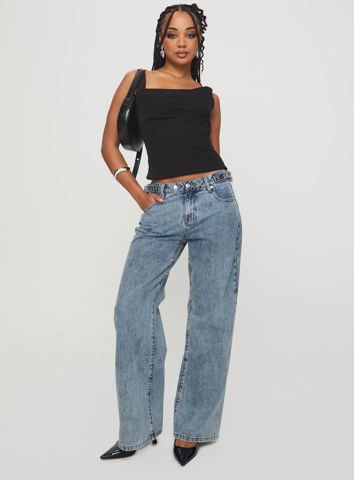 Sidle Low Rise Straight Leg Jeans Light Wash - Image 3