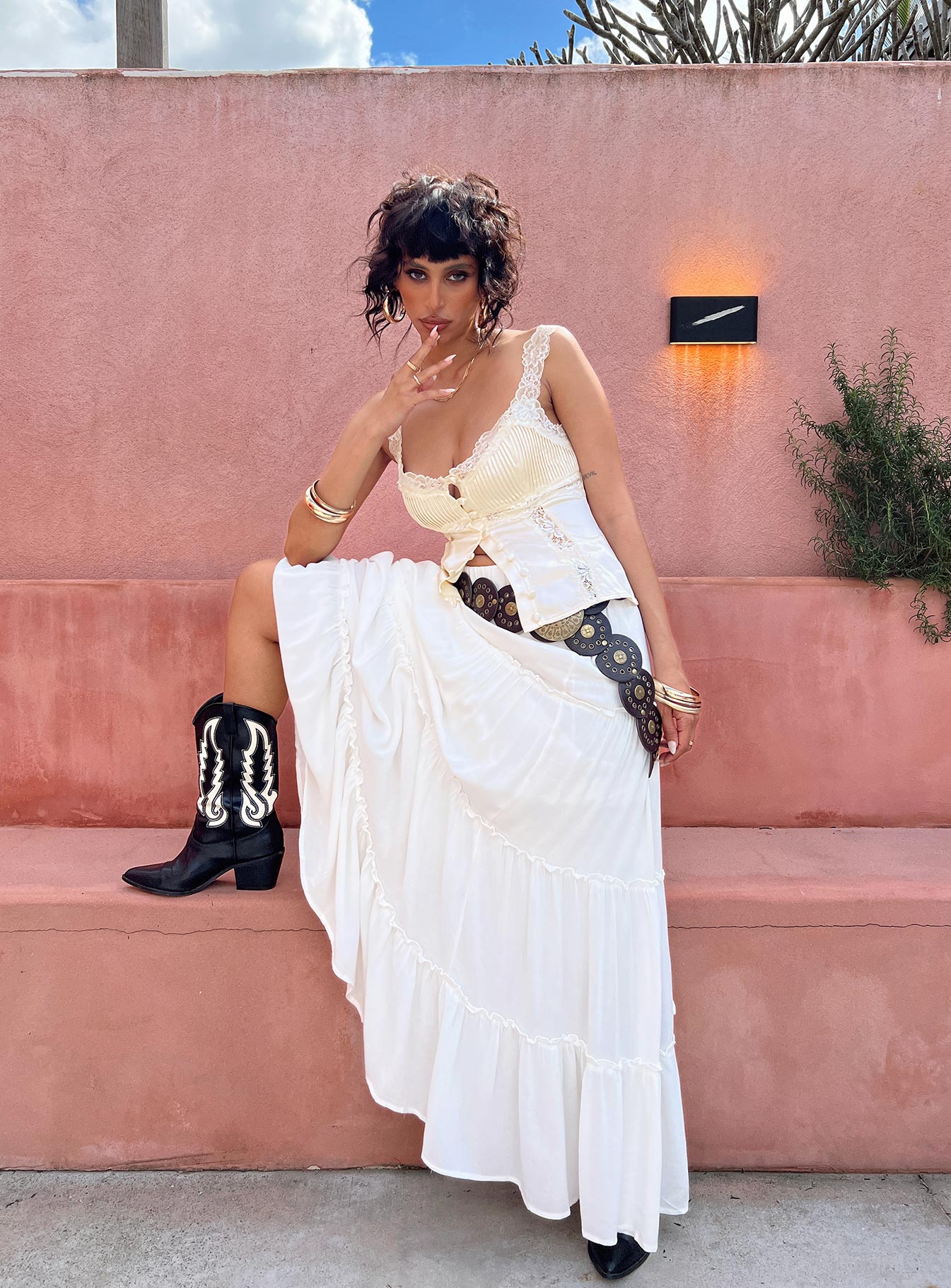 Miriah Maxi Skirt White - Image 2