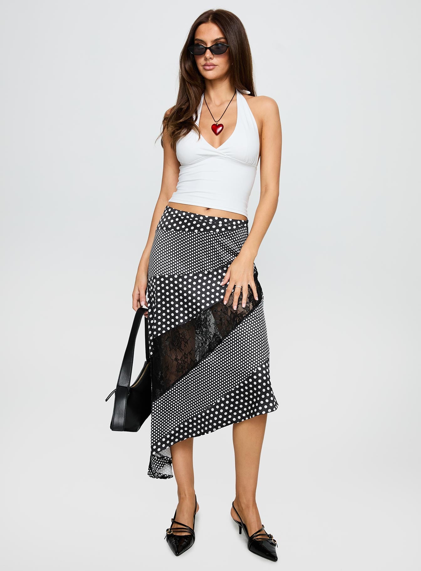 Midnight Memories Asymmetrical Midi Skirt Black Multi - Image 3