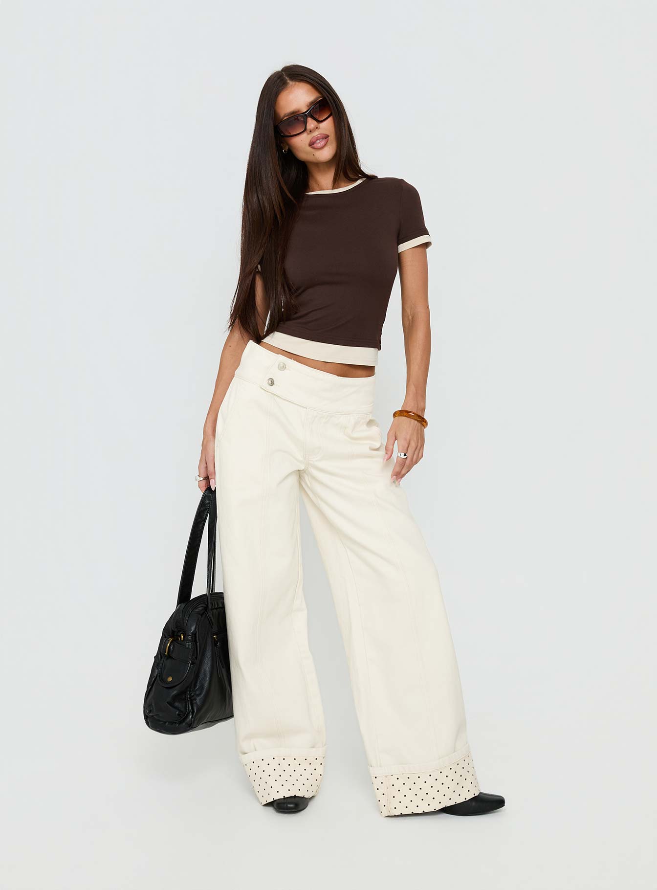 Lights Low Contrast Trim Top Chocolate / Beige - Image 3