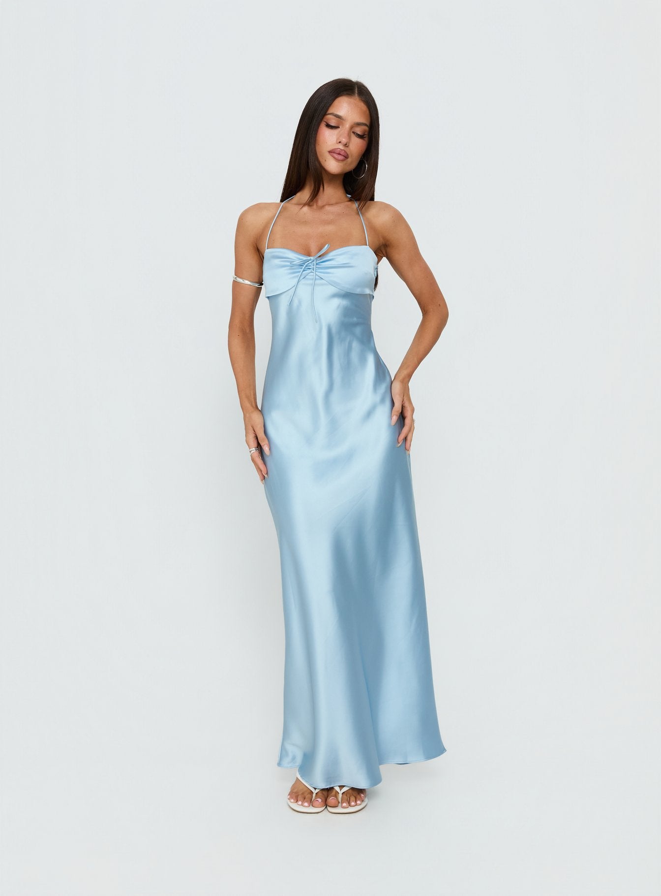 Fireproof Halter Maxi Dress Baby Blue - Image 3