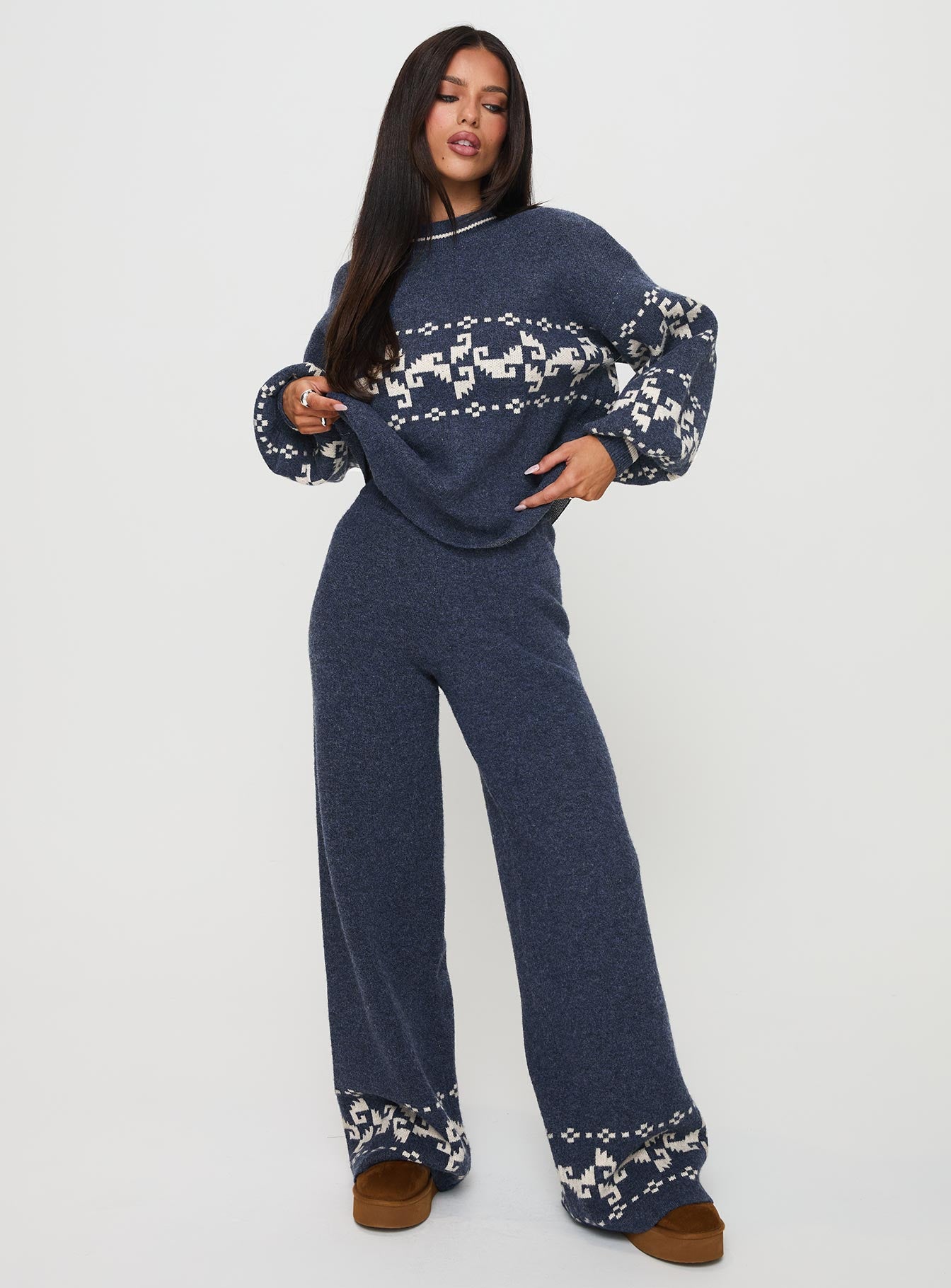 Alpine Sweater Navy / Cream - Image 3