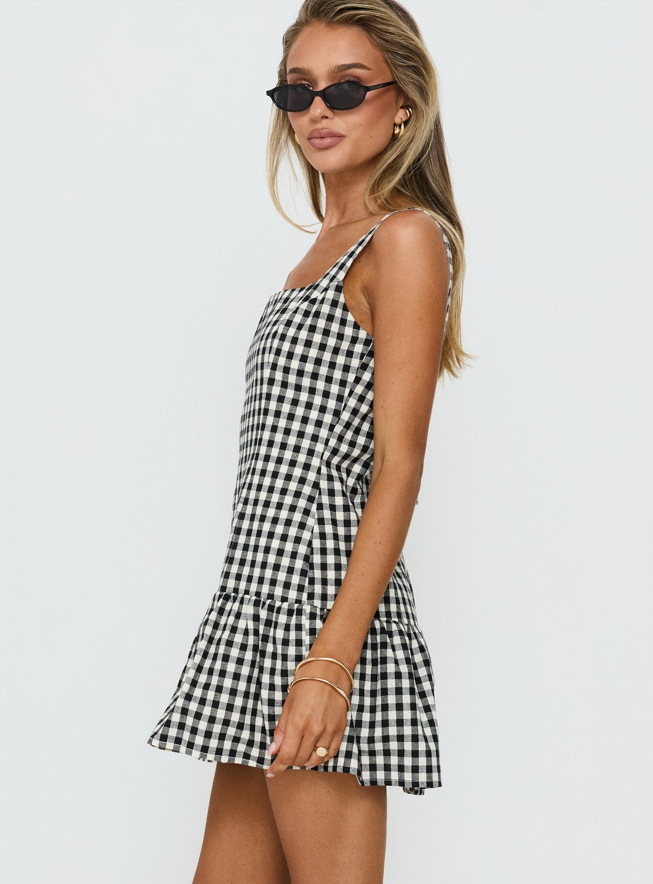 Orivelle Tie Back Playsuit Black / White - Image 3