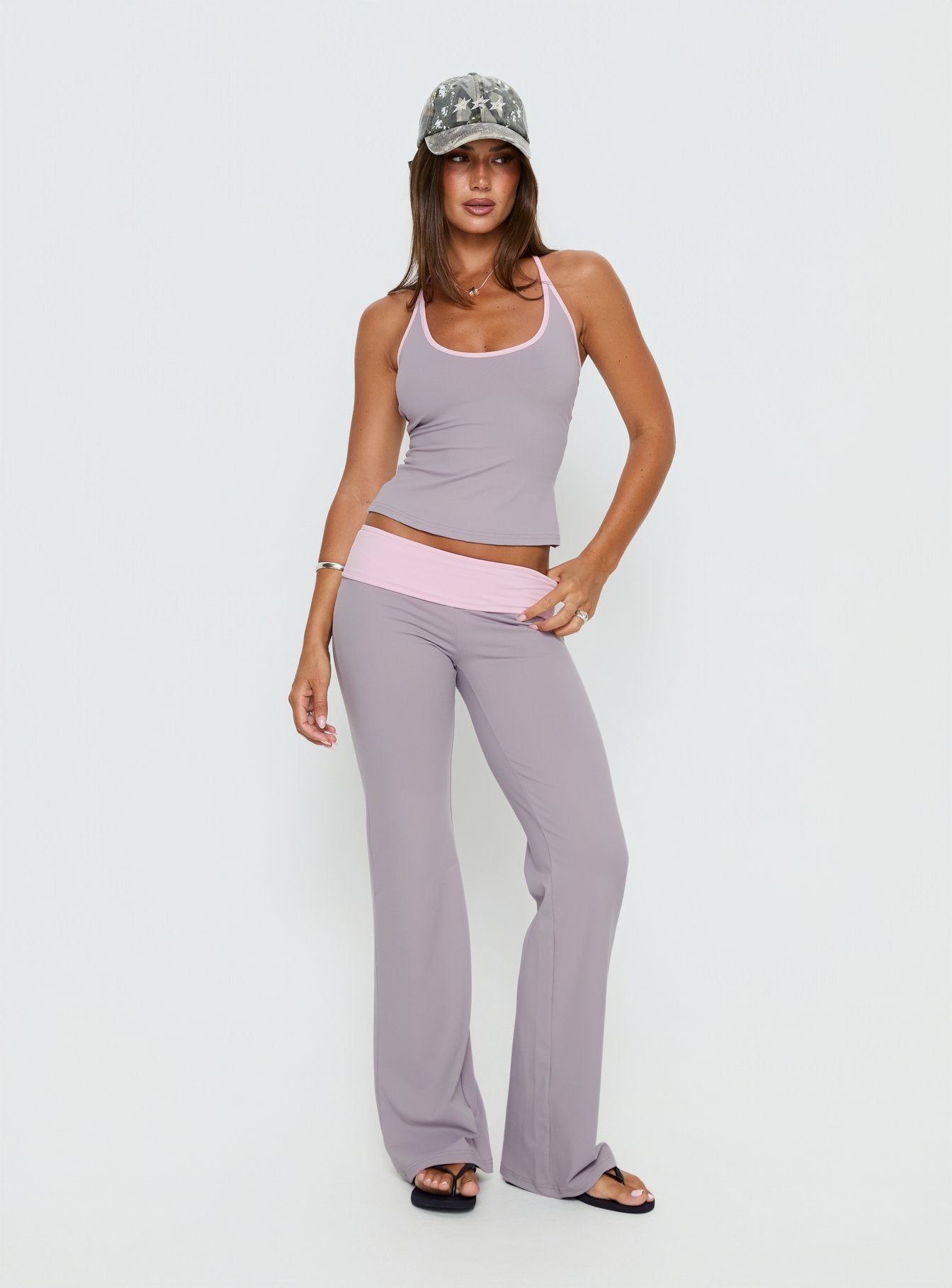 Kobee Jersey Halter Top Slate / Dusty Pink - Image 3