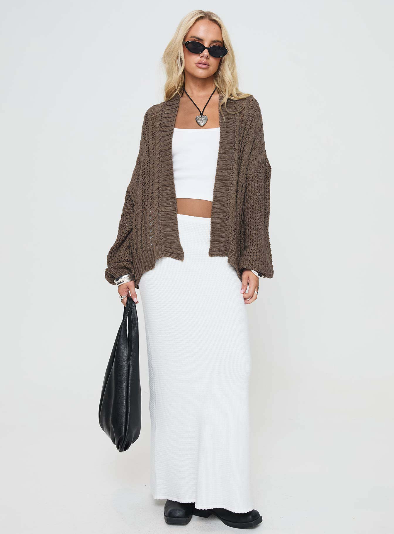 Abner Cable Cardigan Brown - Image 3