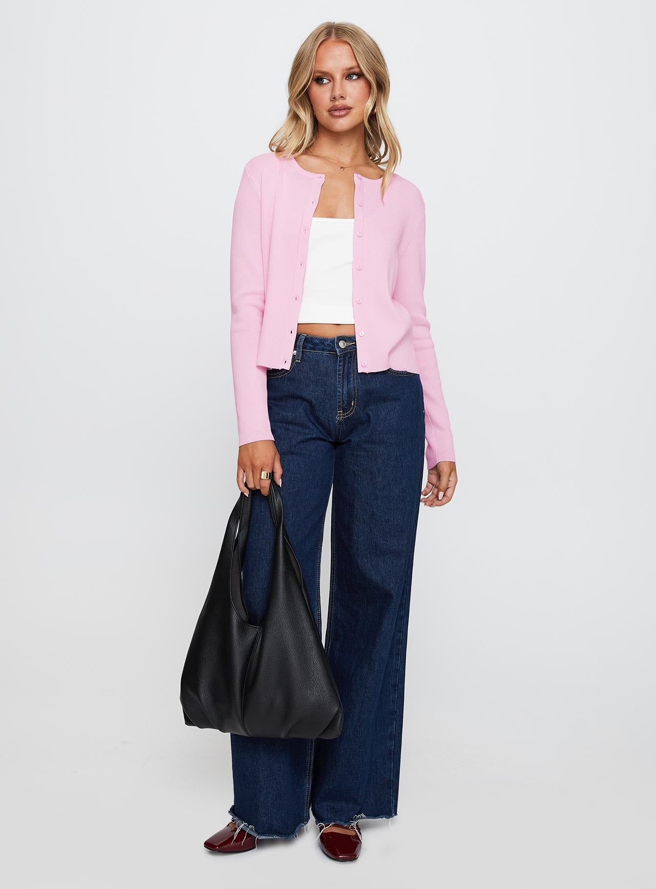 Old Burlington Knit Cardigan Pink - Image 2