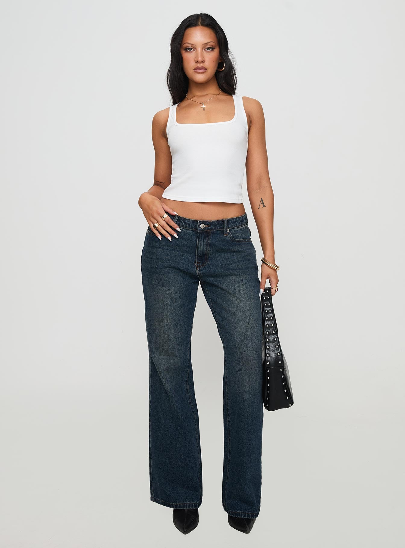 Baseline Square Neck Rib Tank Top White - Image 3