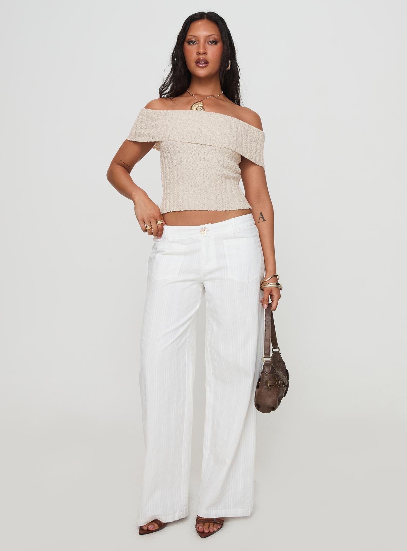 Vendi Low Rise Pant White Petite - Image 6
