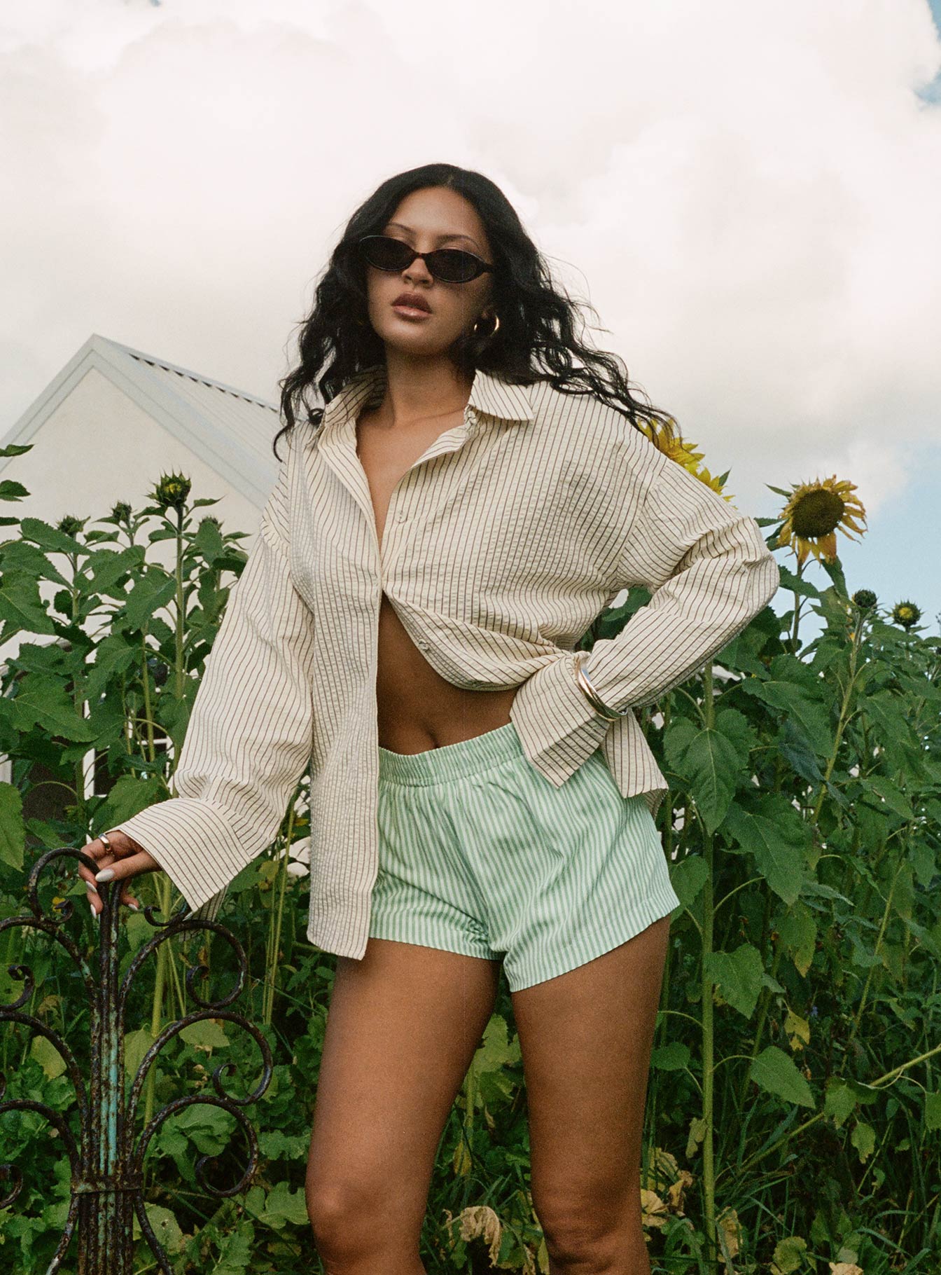 Beach House Shorts Green Stripe - Image 17