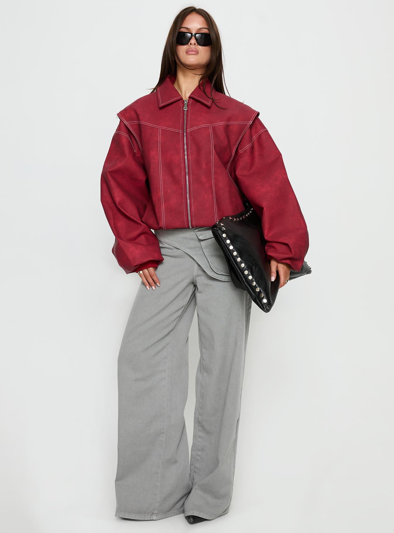 Vista Bomber Jacket Crimson - Image 3