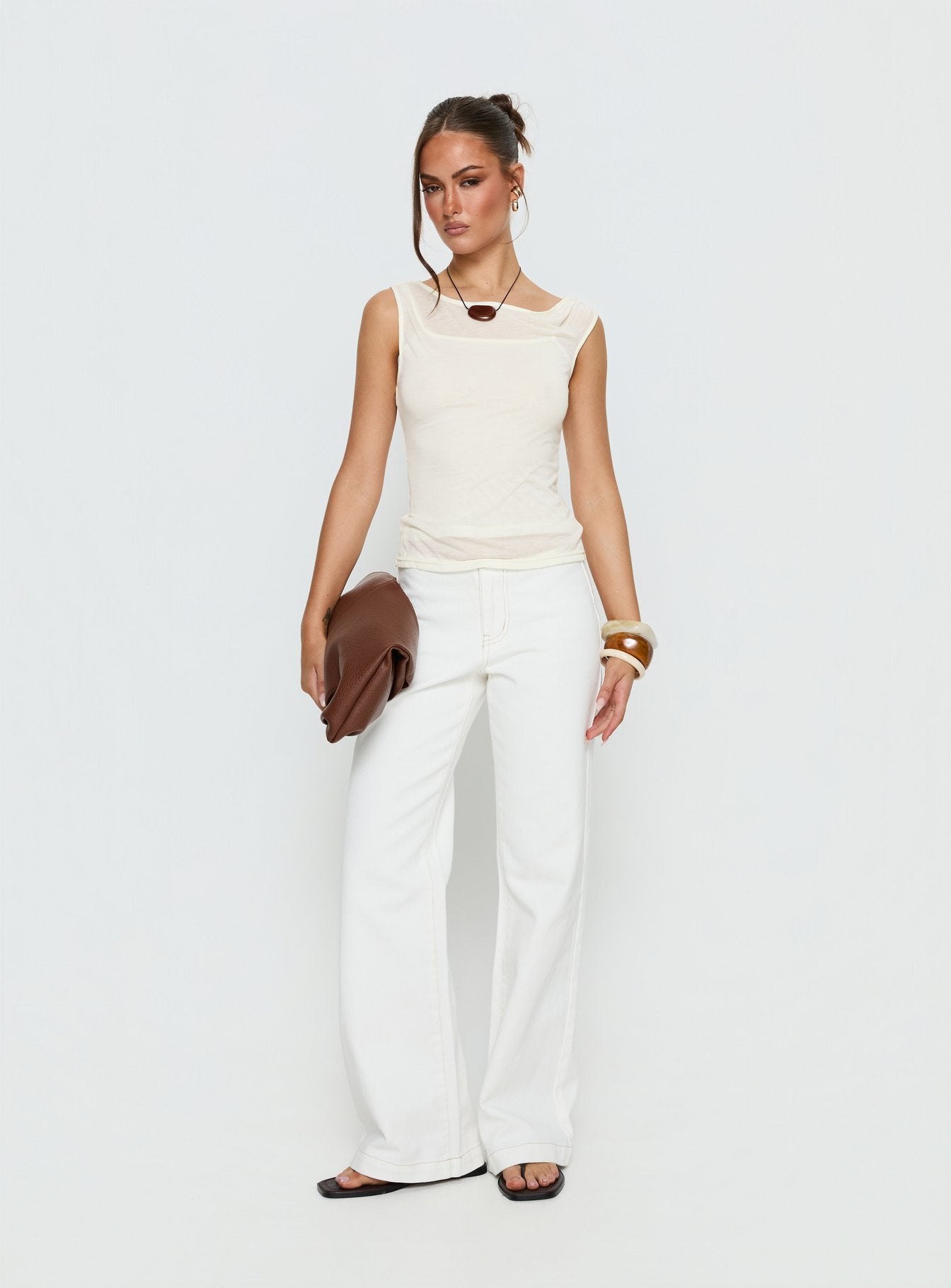 Skaia Layered Sheer Top Cream - Image 3
